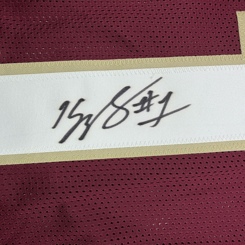 Autographed/Signed Kelvin Benjamin Florida State FSU Maroon College Football Jersey Beckett BAS COA