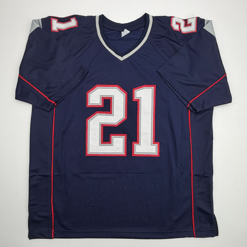 Autographed/Signed Malcolm Butler New England Blue Football Jersey JSA COA