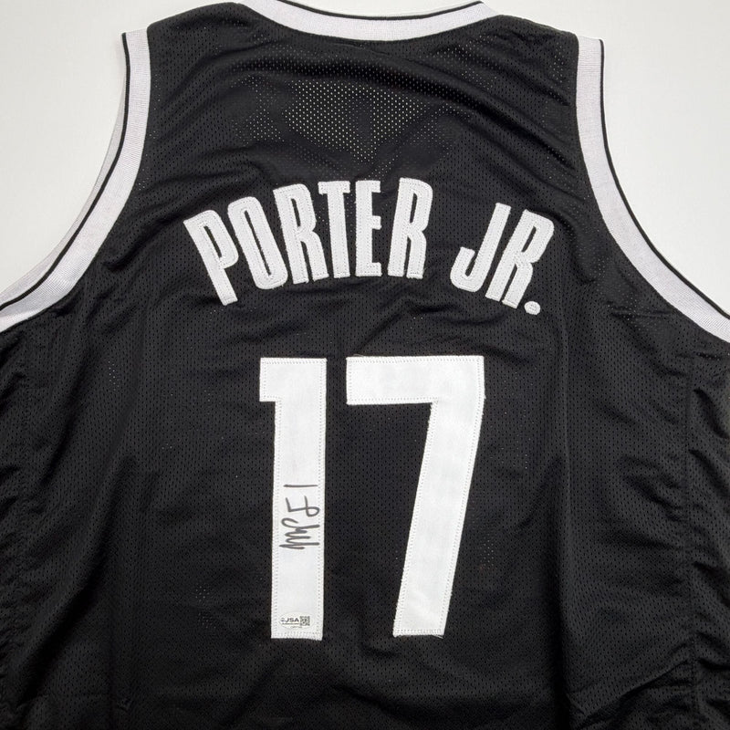 Autographed/Signed Michael Porter Jr Brooklyn Black Basketball Jersey JSA COA