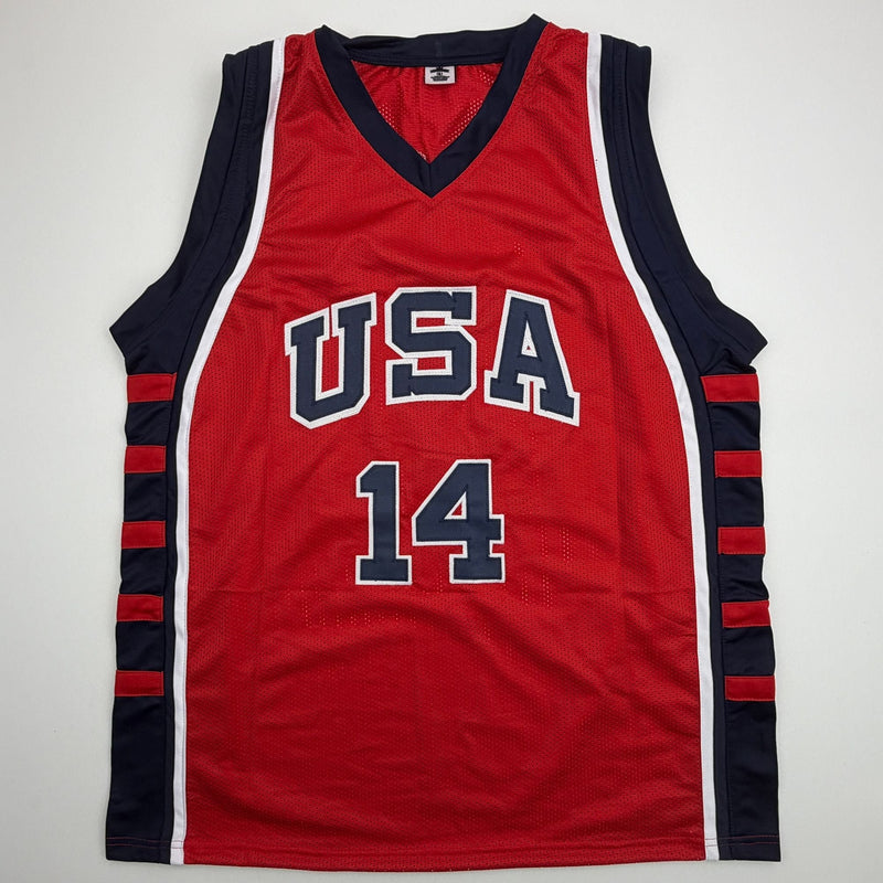 Autographed/Signed Lamar Odom United States USA Olympics Red Basketball Jersey JSA COA