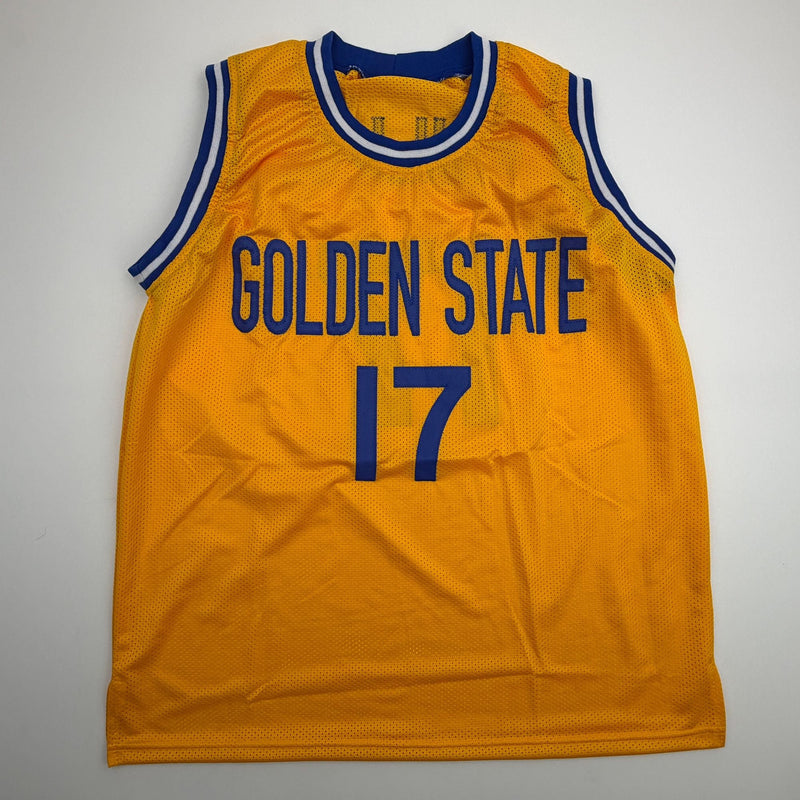 Autographed/Signed Chris Mullin Golden State Yellow Basketball Jersey Beckett BAS COA