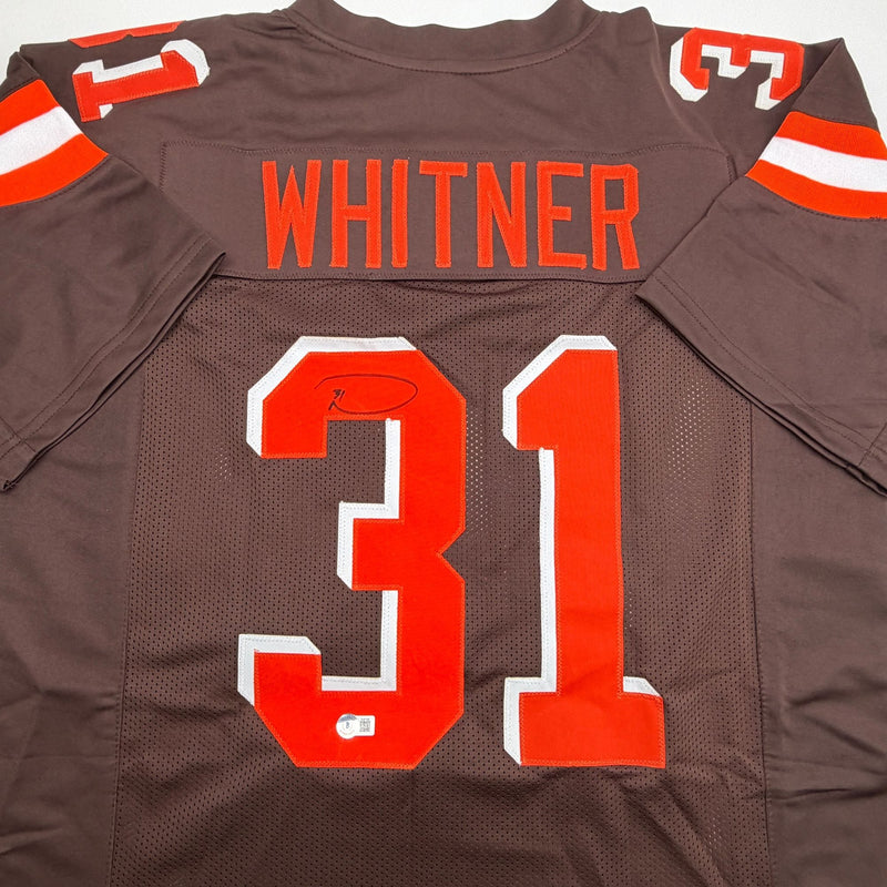 Autographed/Signed Donte Whitner Cleveland Brown Football Jersey Beckett BAS COA