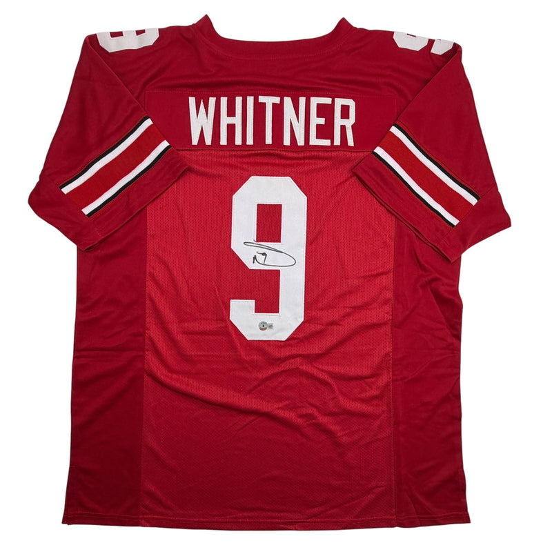 Autographed/Signed Donte Whitner Ohio State Red College Football Jersey Beckett BAS COA