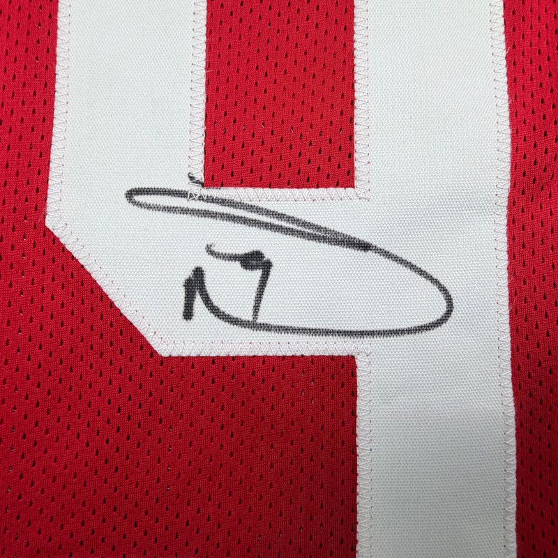 Autographed/Signed Donte Whitner Ohio State Red College Football Jersey Beckett BAS COA