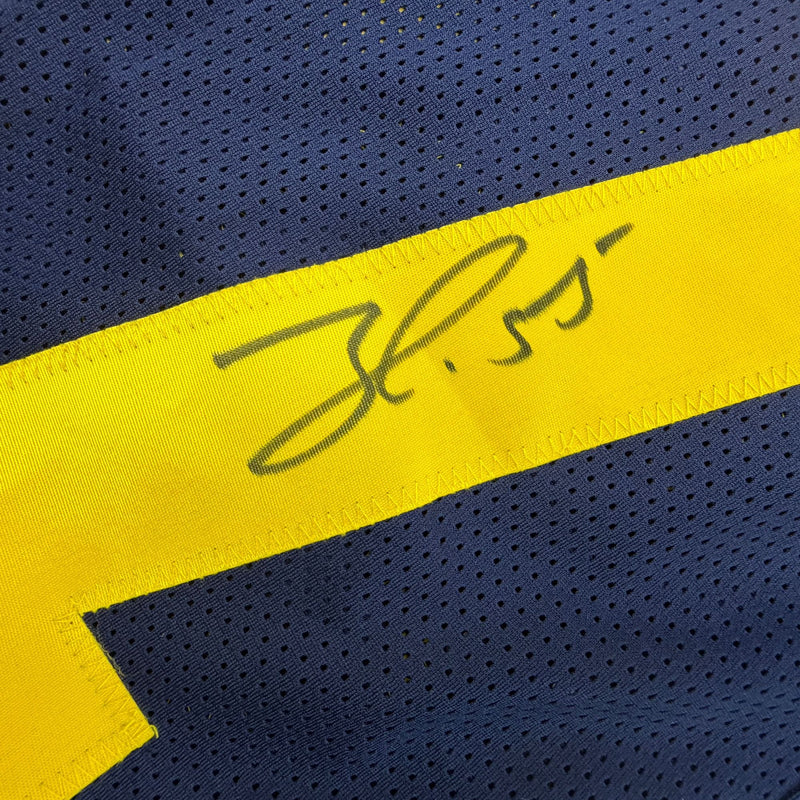 Autographed/Signed Frank Clark Michigan Blue College Football Jersey JSA COA