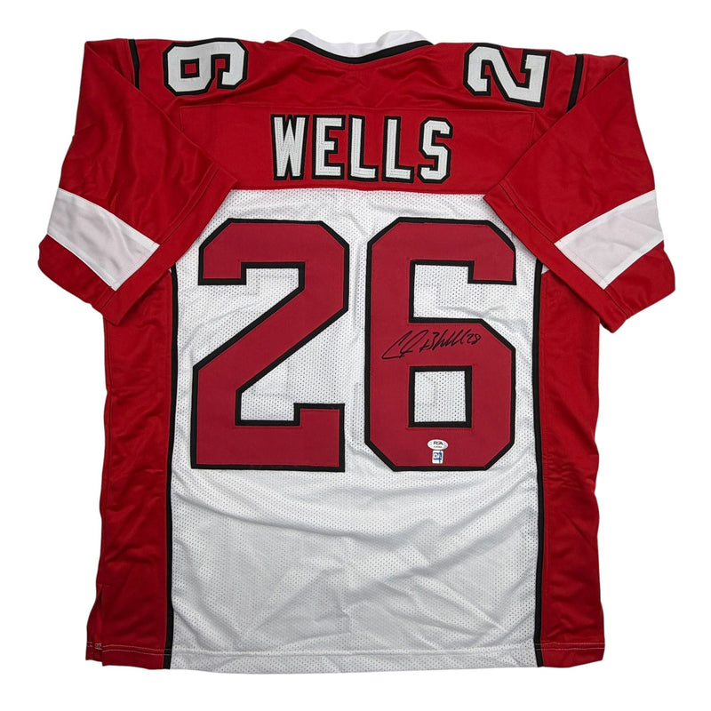 Autographed/Signed Chris Beanie Wells Arizona White Football Jersey PSA/DNA COA