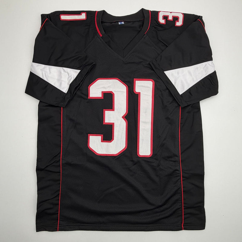 Autographed/Signed David Johnson Arizona Black Football Jersey Beckett BAS COA