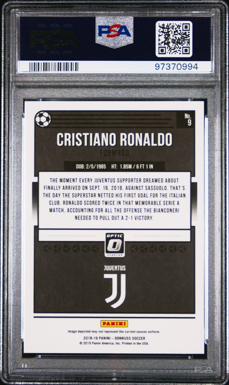 Graded 2018 Panini Donruss Optic Cristiano Ronaldo #9 Soccer Card PSA 10 Gem Mint