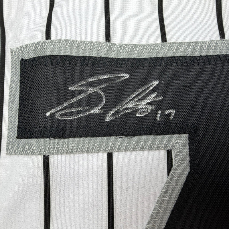 Autographed/Signed Sam Antonacci Chicago Pinstripe Baseball Jersey Beckett BAS COA