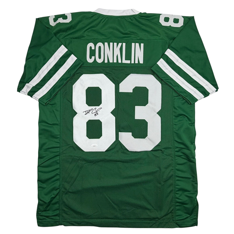 Autographed/Signed Tyler Conklin New York Green Football Jersey JSA COA