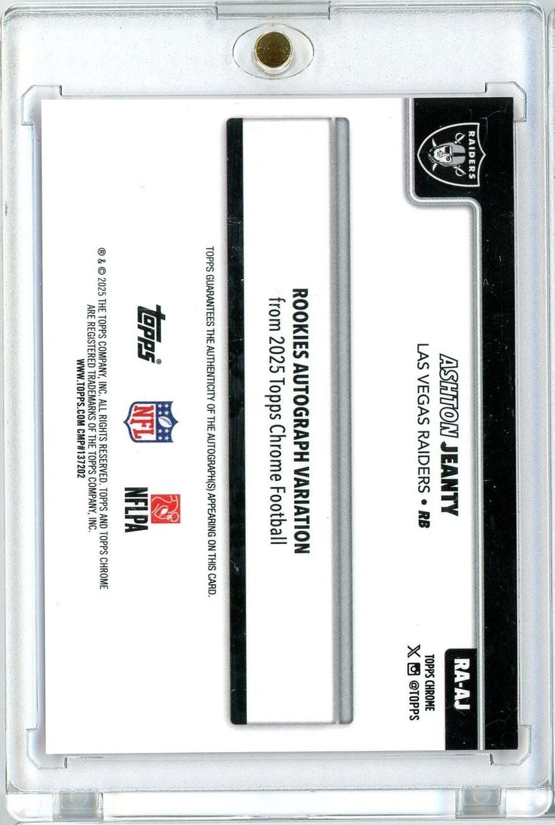 2025 Topps Chrome Ashton Jeanty #RA-AJ Pink Lava Auto /250 Rookie RC Football Card