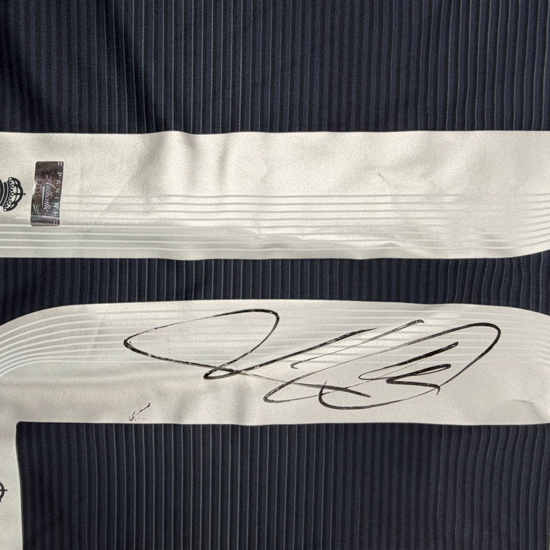 Autographed/Signed Kylian Mbappe Real Madrid Navy Blue Soccer Jersey Panini Authentic COA