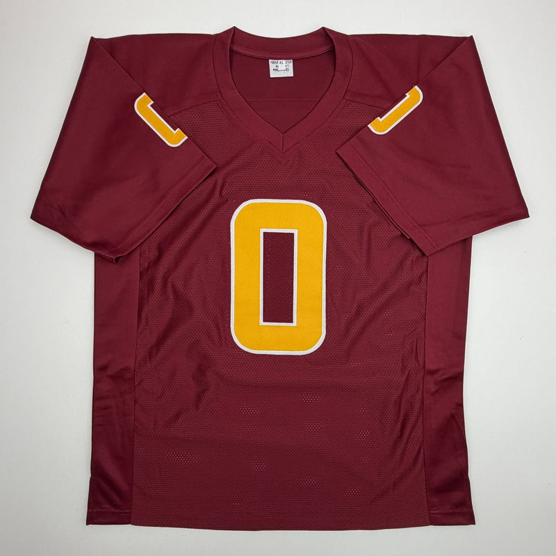 Autographed/Signed Jordyn Tyson Arizona State Maroon College Football Jersey Beckett BAS COA