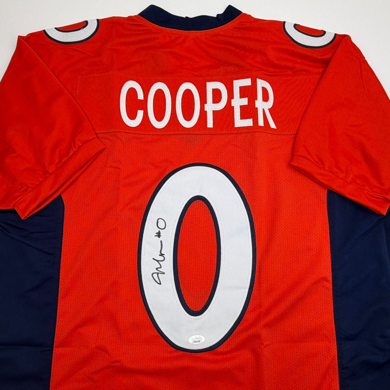Autographed/Signed Jonathon Cooper Denver Orange Football Jersey JSA COA