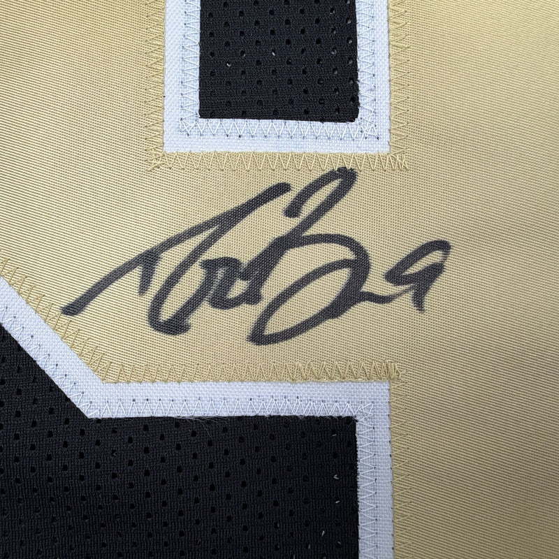 Autographed/Signed Drew Brees New Orleans Black Pro Cut Football Jersey Beckett BAS COA