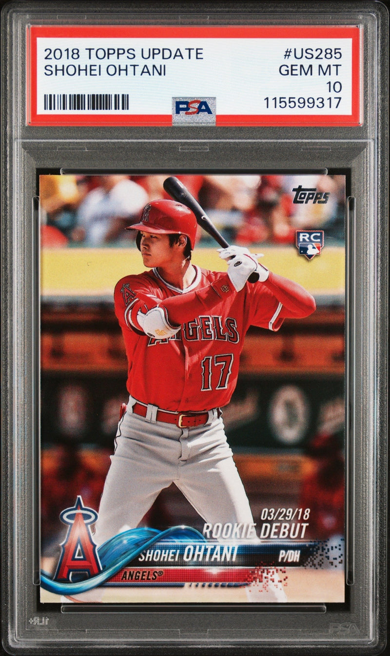 Graded 2018 Topps Update Shohei Ohtani #US285 Rookie RC Baseball Card PSA 10 Gem Mint