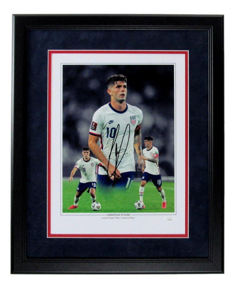 Christian Pulisic Autographed 11x14 Photo U.S. Men's National Team Framed JSA