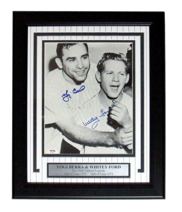 Yogi Berra/Whitey Ford HOF Yankees Dual-Signed 8x10 Photo Framed PSA/DNA 167404