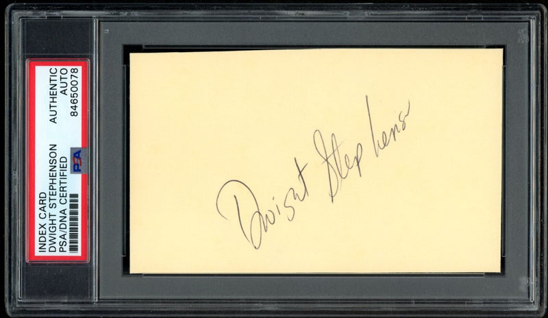 Dwight Stephenson HOF Autographed 3x5 Index Card Miami Dolphins PSA/DNA