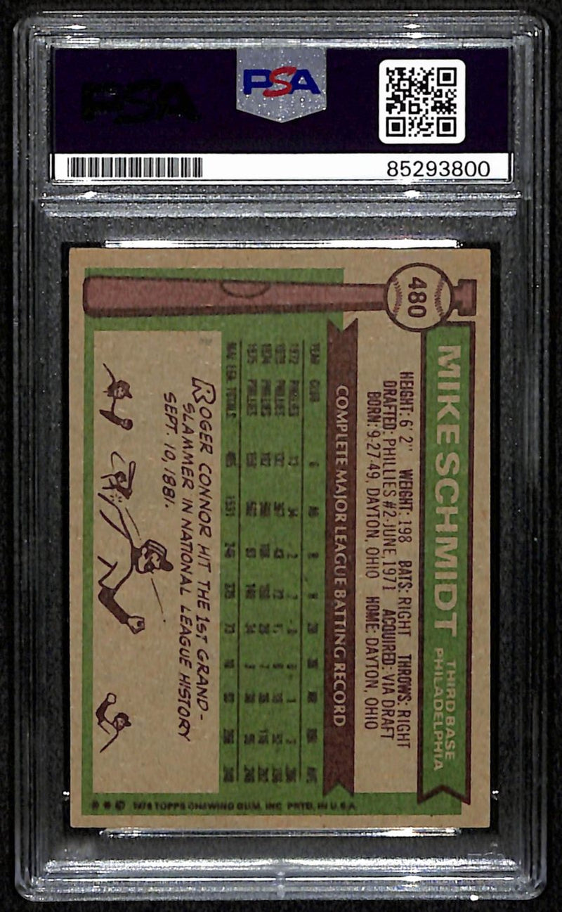 Mike Schmidt HOF Signed/Autographed 1976 Topps Card #480 Phillies PSA/DNA 190642