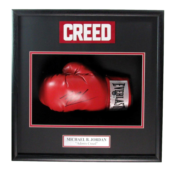 Michael B. Jordan Signed Left Boxing Glove "Adonis Creed" Framed Beckett 183835