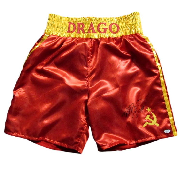 Dolph Lundgren Autographed/Inscribed Boxing Trunks "Balboa vs Drago" JSA 184772