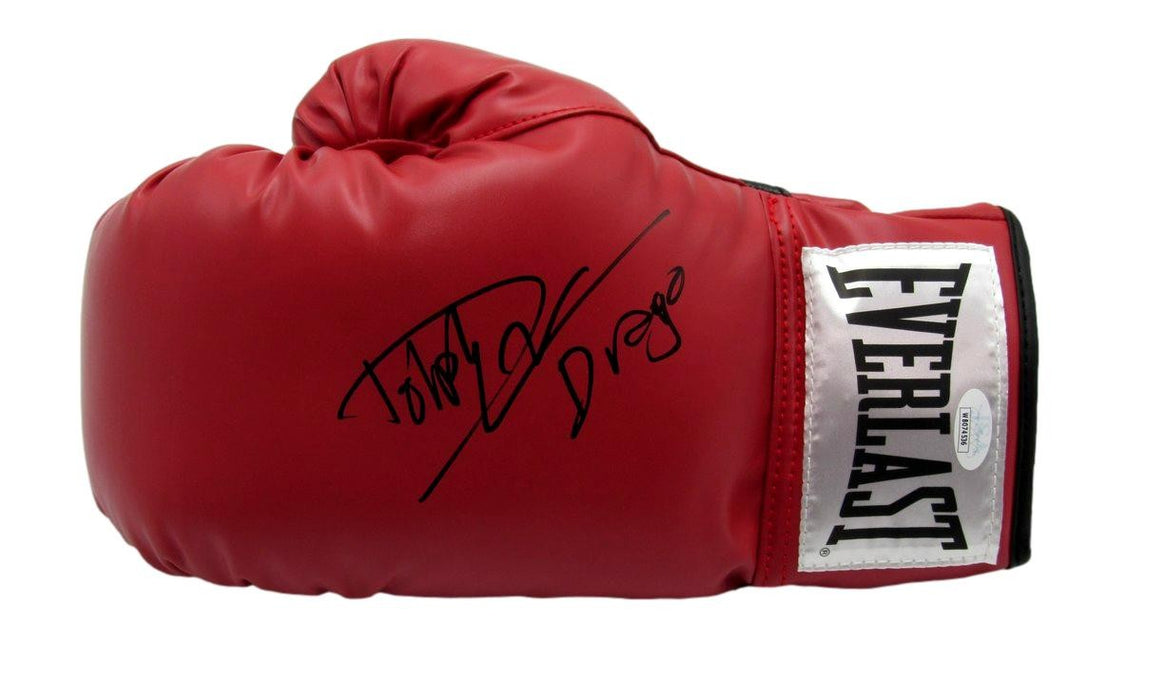 Dolph Lundgren Autographed/Inscr Left Boxing Glove "Balboa vs Drago" JSA 184775