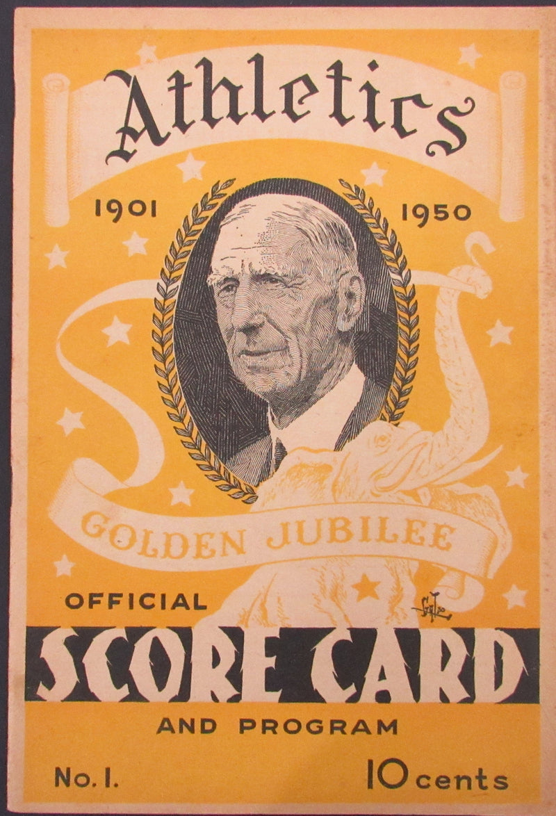 1950 Philadelphia Athletics vs Detroit Tigers Score Card Program 178273