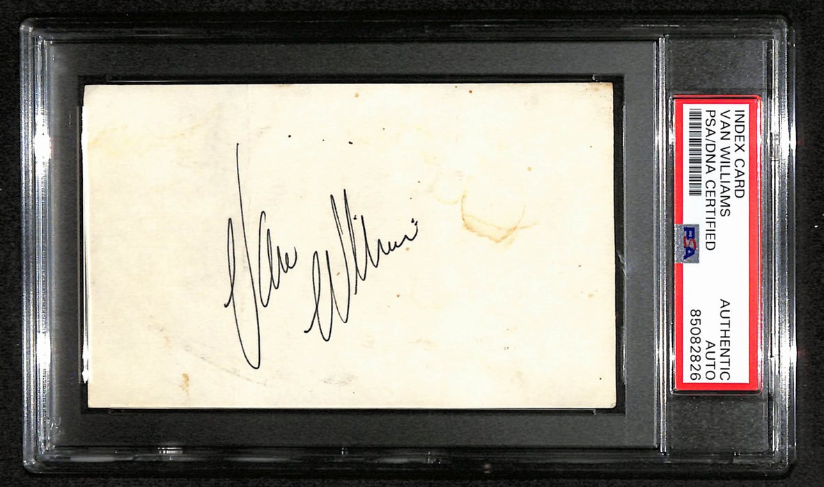 Van Williams Signed 3x5 Index Card "Green Hornet" PSA/DNA 184308