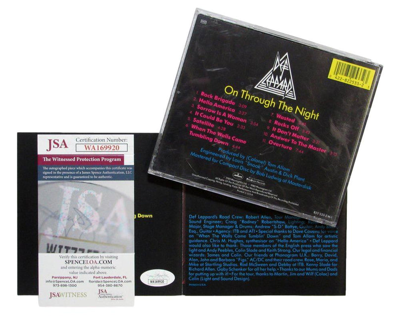 Joe Elliott Autographed CD Cover "On Through The Night" Def Leppard JSA