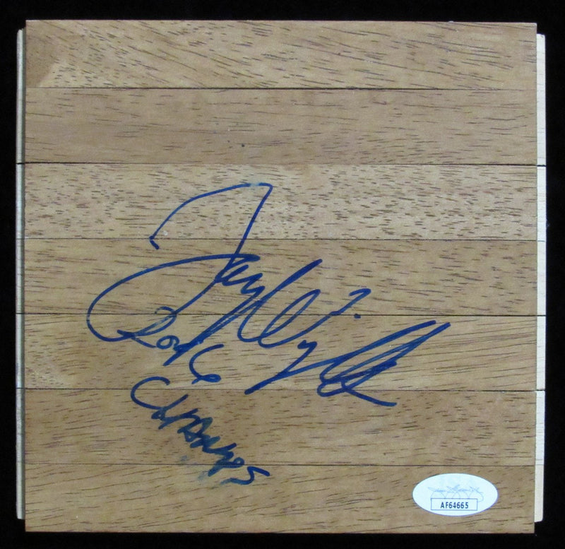 Jay Wright Autographed/Inscr 6x6 Floorboard Piece Villanova Basketball JSA