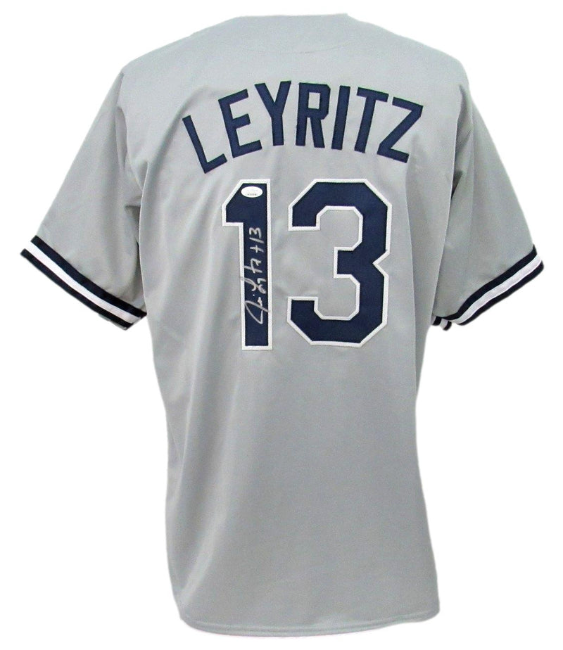 Jim Leyritz Signed/Auto New York Yankees Gray Custom Baseball Jersey JSA 161331