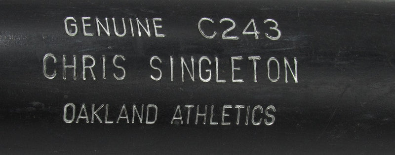Chris Singleton Unsigned Louisville Slugger Game Used Cracked Baseball Bat A's