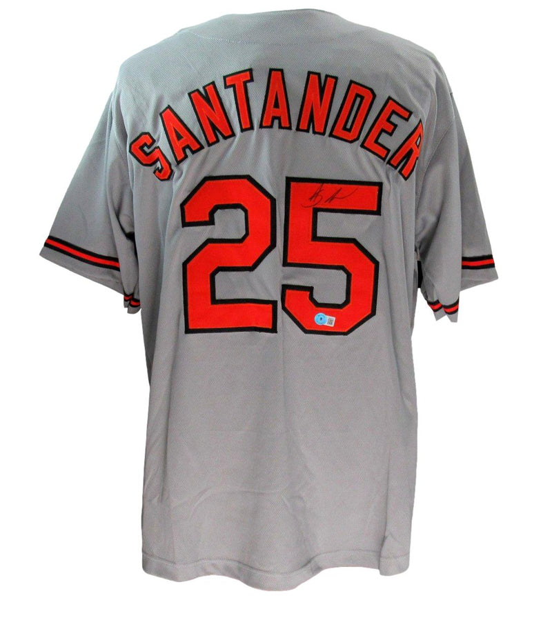 Anthony Santander Signed Gray Custom Baseball Jersey Orioles Beckett 186219