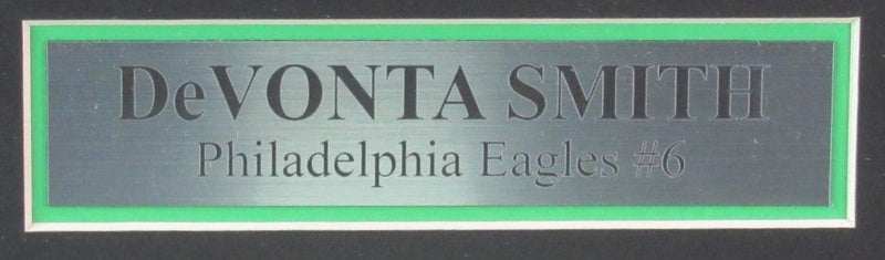 DeVonta Smith Autographed Football Jersey Eagles Framed Fanatics 193087