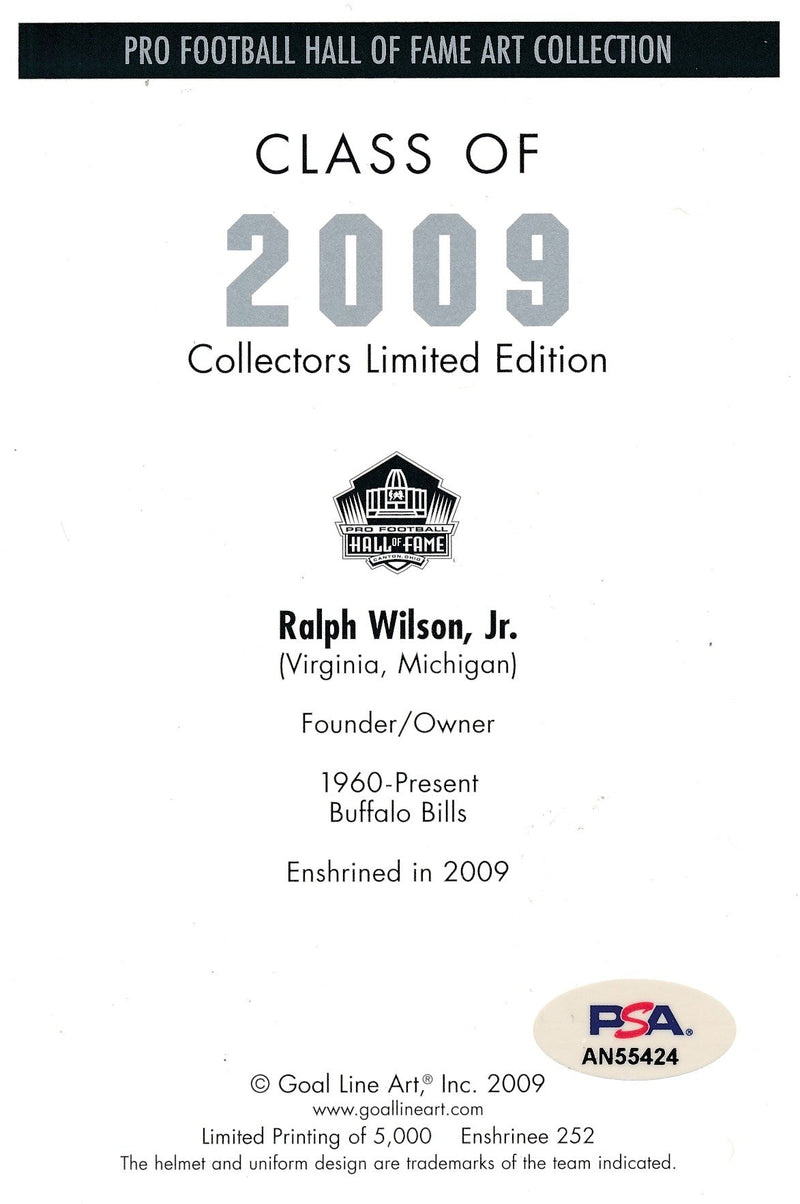 Ralph Wilson Jr Bills Signed 09 GLAC/Goal Line Art card PSA/DNA