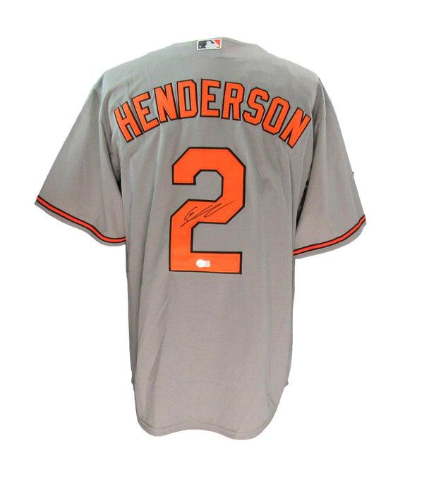 Gunnar Henderson Autographed Nike XL Grey Baseball Jersey Orioles Beckett 187260