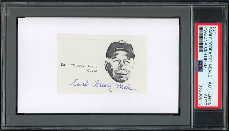 Earl Greasy Neal HOF Signed/Auto Cut Photo on 3x5 Card Eagles PSA/DNA 188263