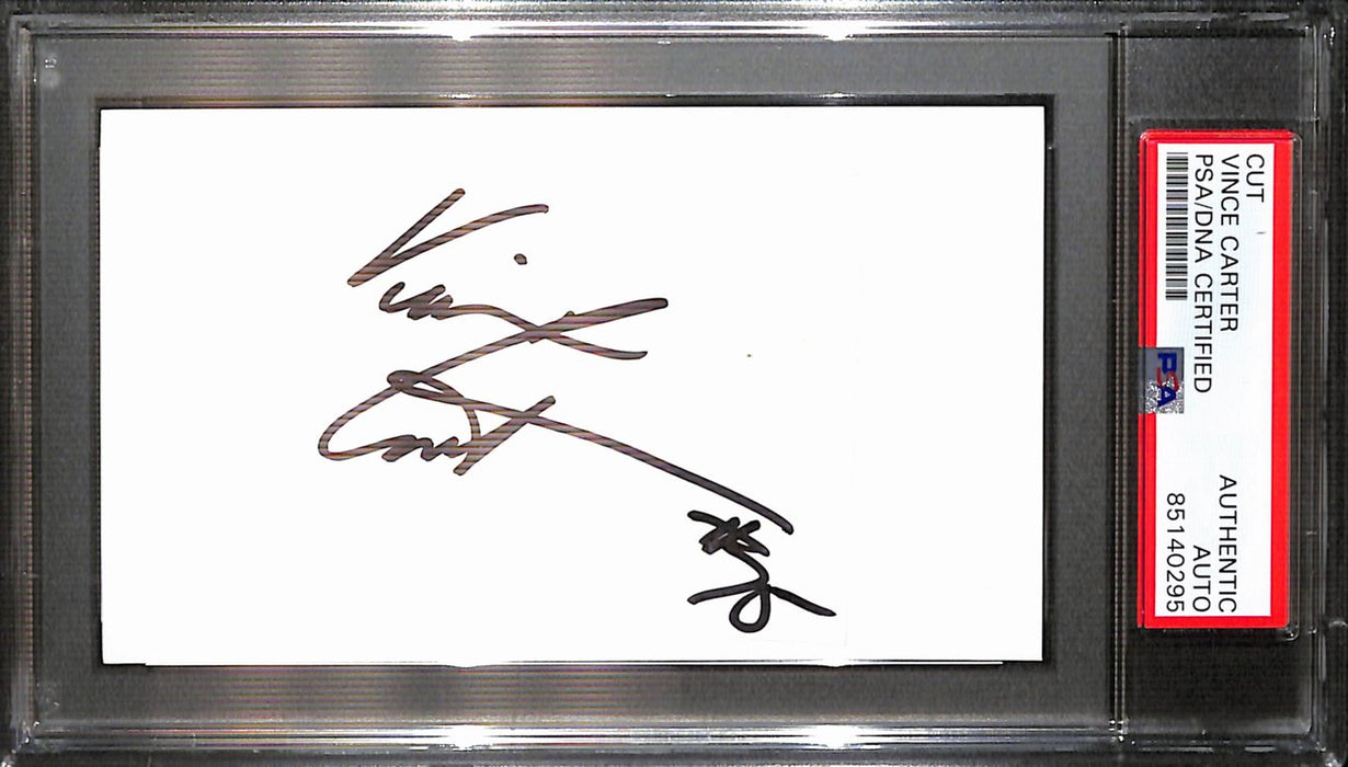 Vince Carter Autographed/Signed Cut 3x5 Index Card Atlanta Hawks PSA/DNA 187355