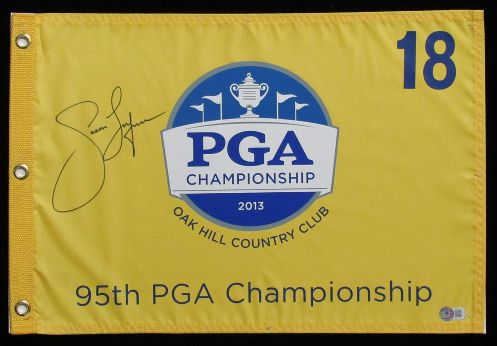 Jason Dufner signed 2013 PGA Championship Golf Flag Beckett 188606