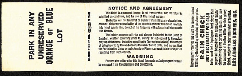 1980 Astros v LA Dodgers Full Ticket 10/6 NL West Tiebreaker Game 187529