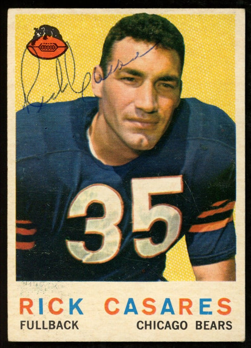 1959 TOPPS Football Card #120 Signed/Auto Rick Casares Chicago Bears