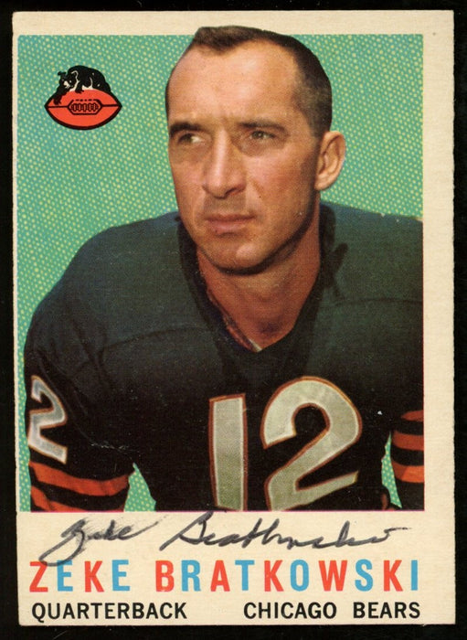 1959 TOPPS Football Card #90 Signed/Auto Zeke Bratkowski Chicago Bears