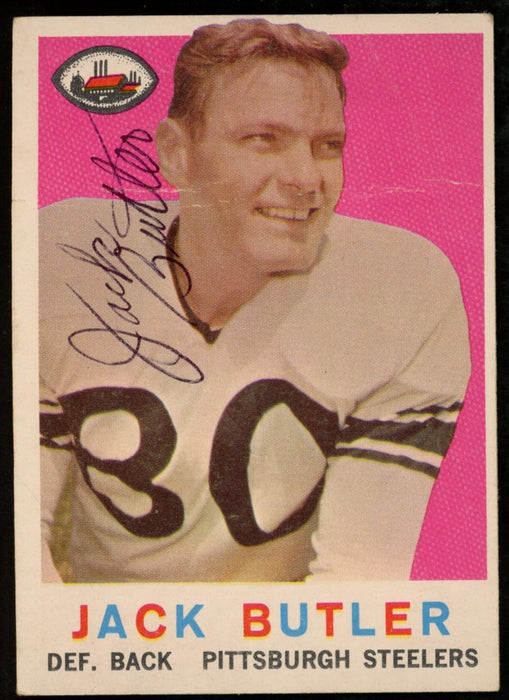1959 TOPPS Football Card #22 Signed/Auto Jack Butler HOF Pittsburgh Steelers