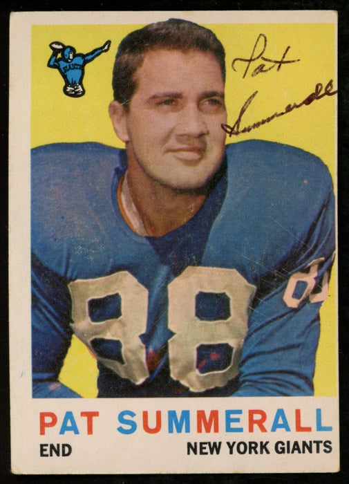 1959 TOPPS Football Card #41 Signed/Auto Pat Summerall New York Giants