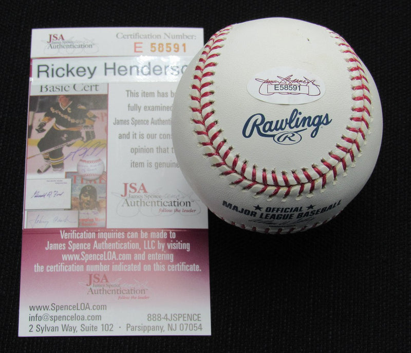 Rickey Henderson Signed/Auto Yankees 100th OML Baseball JSA 186725