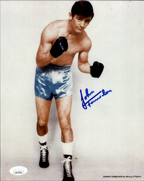 Johnny Famechon Signed/Autographed 8x10 B/W Boxing Photo JSA 191026