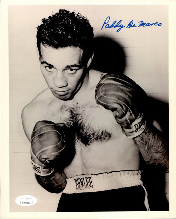Paddy De Marco Signed/Autographed 8x10 B/W Boxing Photo JSA 191032
