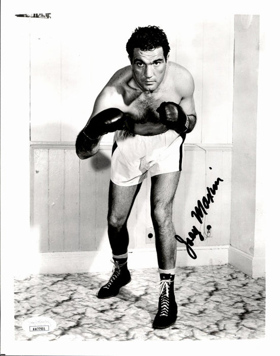 Joey Maxim Signed/Autographed 8x10 B/W Boxing Photo JSA 191043