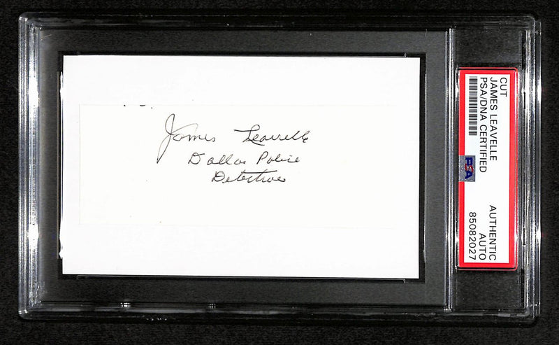 James Leavelle Signed/Inscr Cut on 3x5 Index Card Police Officer PSA/DNA 184277